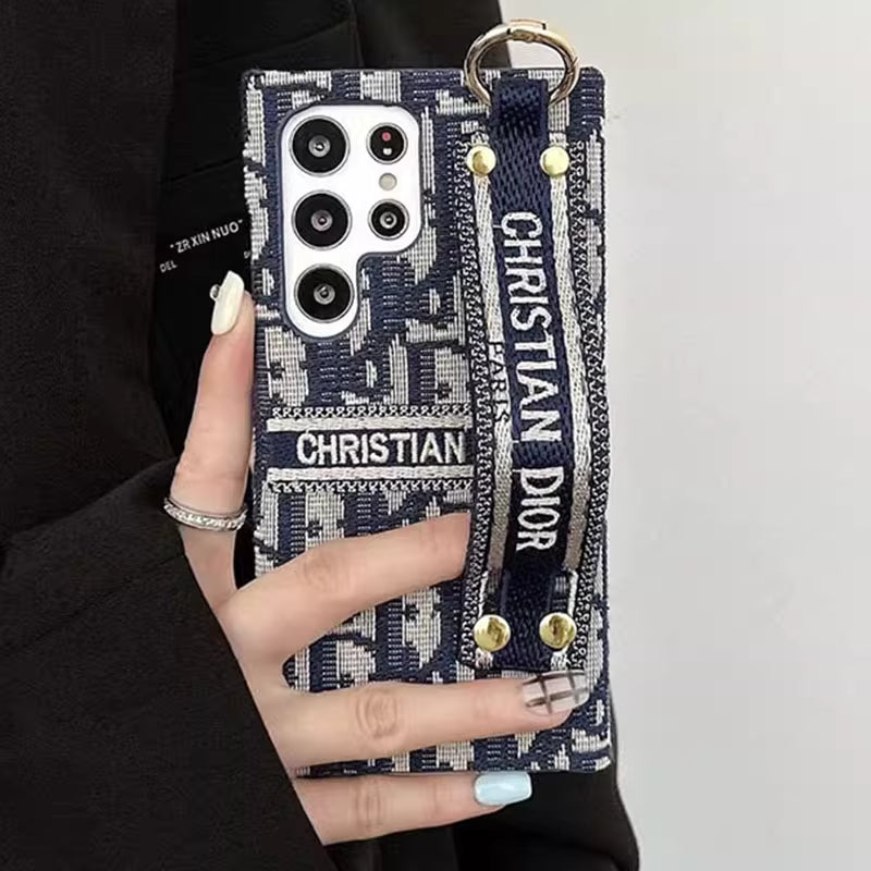 Chic Pattern Canvas Samsung Case with Strap