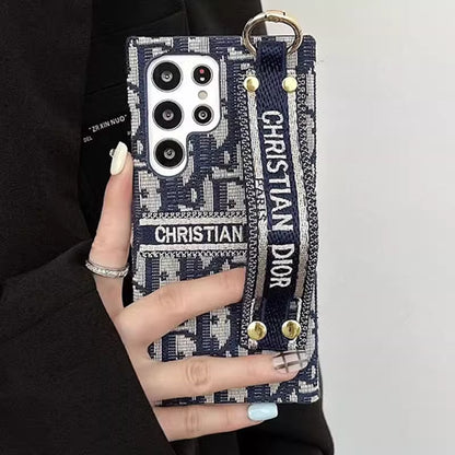 Chic Pattern Canvas Samsung Case with Strap