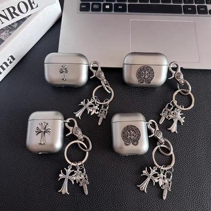 Metallic Chrome Cross Charm AirPod Case