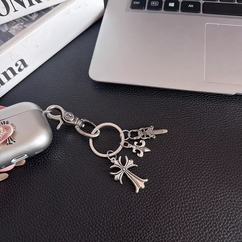 Metallic Chrome Cross Charm AirPod Case