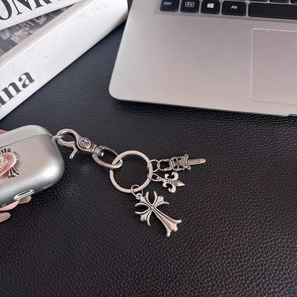 Metallic Chrome Cross Charm AirPod Case