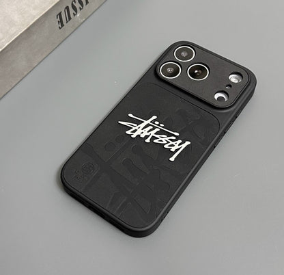 Street Script Raised Logo Case – Black & Orange