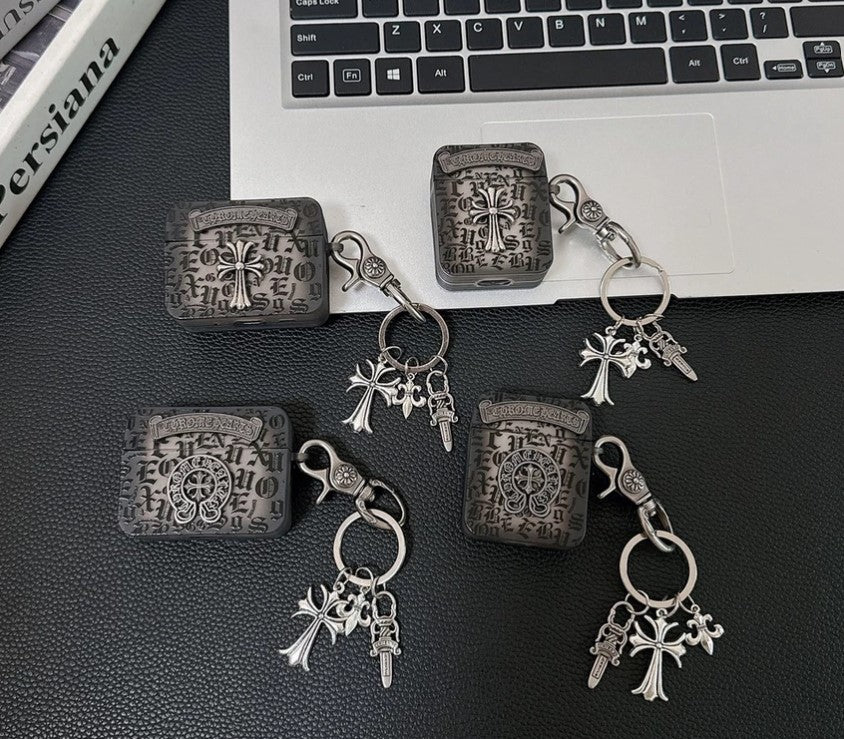Chrome Cross Charm AirPod Case