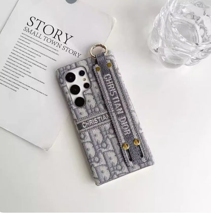 Chic Pattern Canvas Samsung Case with Strap