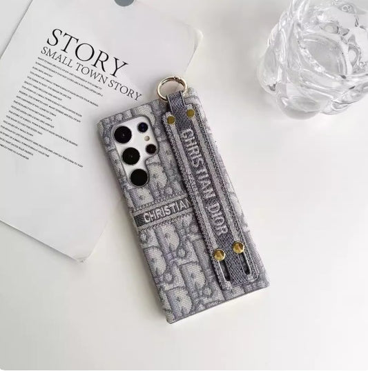 Chic Pattern Canvas Samsung Case with Strap