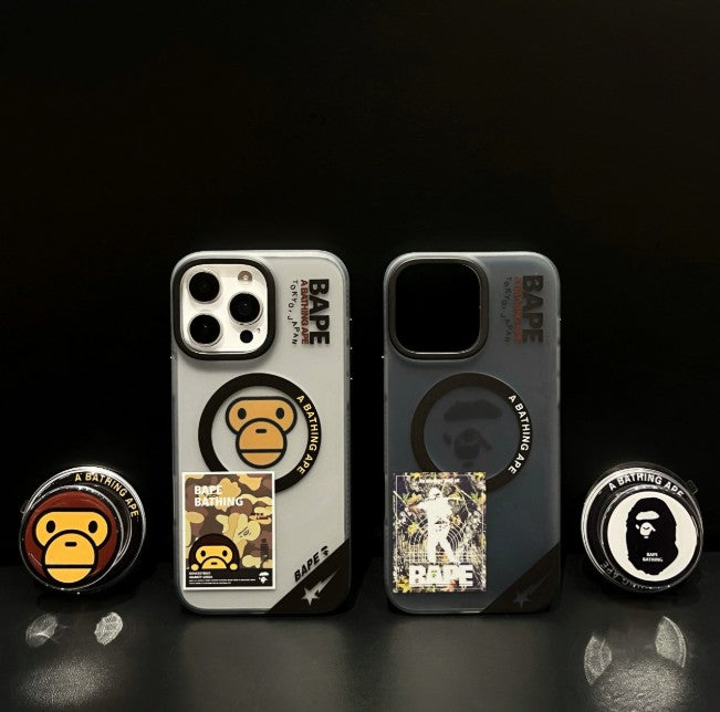 Streetwear Ape Design MagSafe  iPhone Case with Grip
