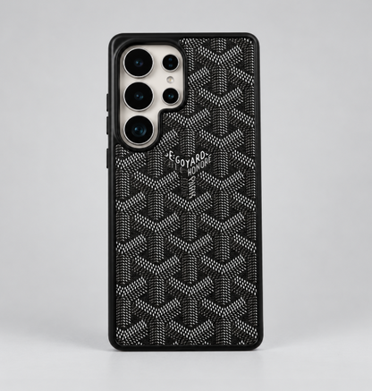 Luxury Canvas Magnetic Samsung Case - Black