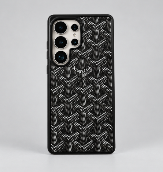 Luxury Canvas Magnetic Samsung Case - Black