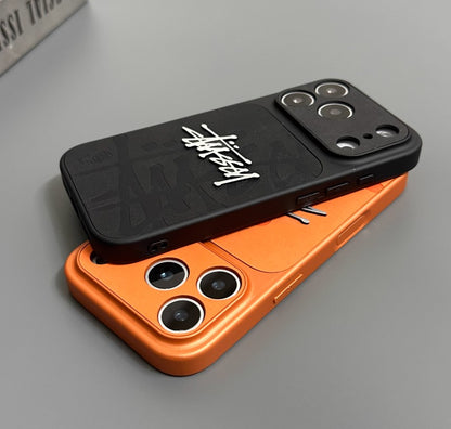 Street Script Raised Logo Case – Black & Orange