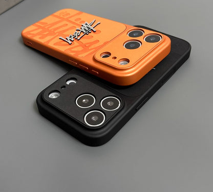 Street Script Raised Logo Case – Black & Orange