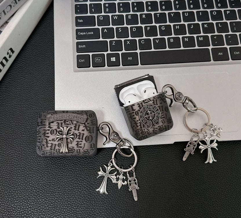 Chrome Cross Charm AirPod Case