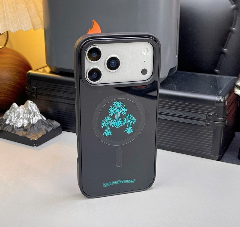 Gloss Black Cross MagSafe Street Cases – iPhone 14–17