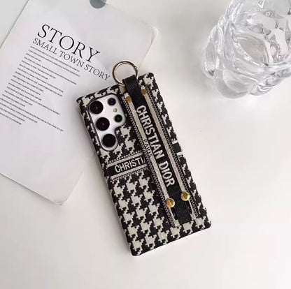 Chic Pattern Canvas Samsung Case with Strap