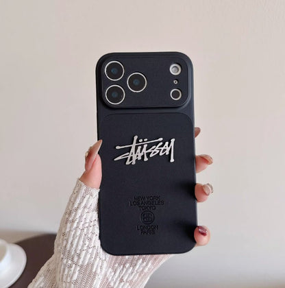 Metal Logo Streetwear Suede iPhone Case