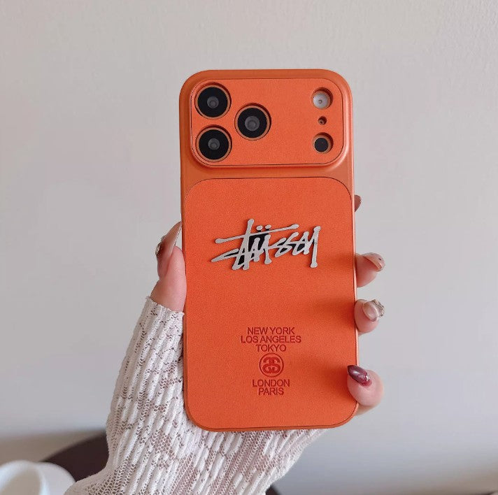 Metal Logo Streetwear Suede iPhone Case
