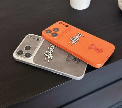 Metal Logo Streetwear Suede iPhone Case