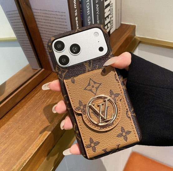 Luxury Designer Monogram Canvas iPhone Case with Card Holder