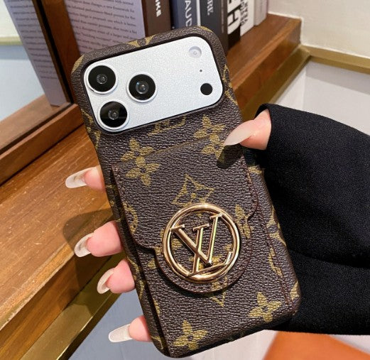 Luxury Designer Monogram Canvas iPhone Case with Card Holder