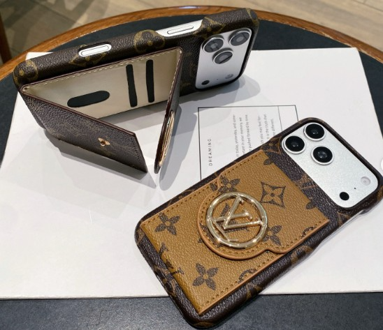 Luxury Designer Monogram Canvas iPhone Case with Card Holder