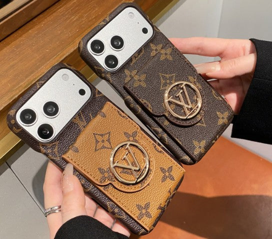 Luxury Designer Monogram Canvas iPhone Case with Card Holder