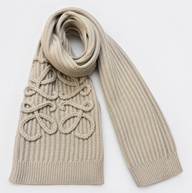 Designer Textured Knit Scarf