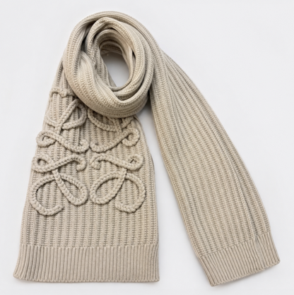 Designer Textured Knit Scarf