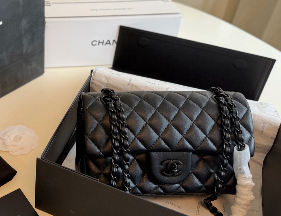 So Black Double Flap Bag - Lambskin