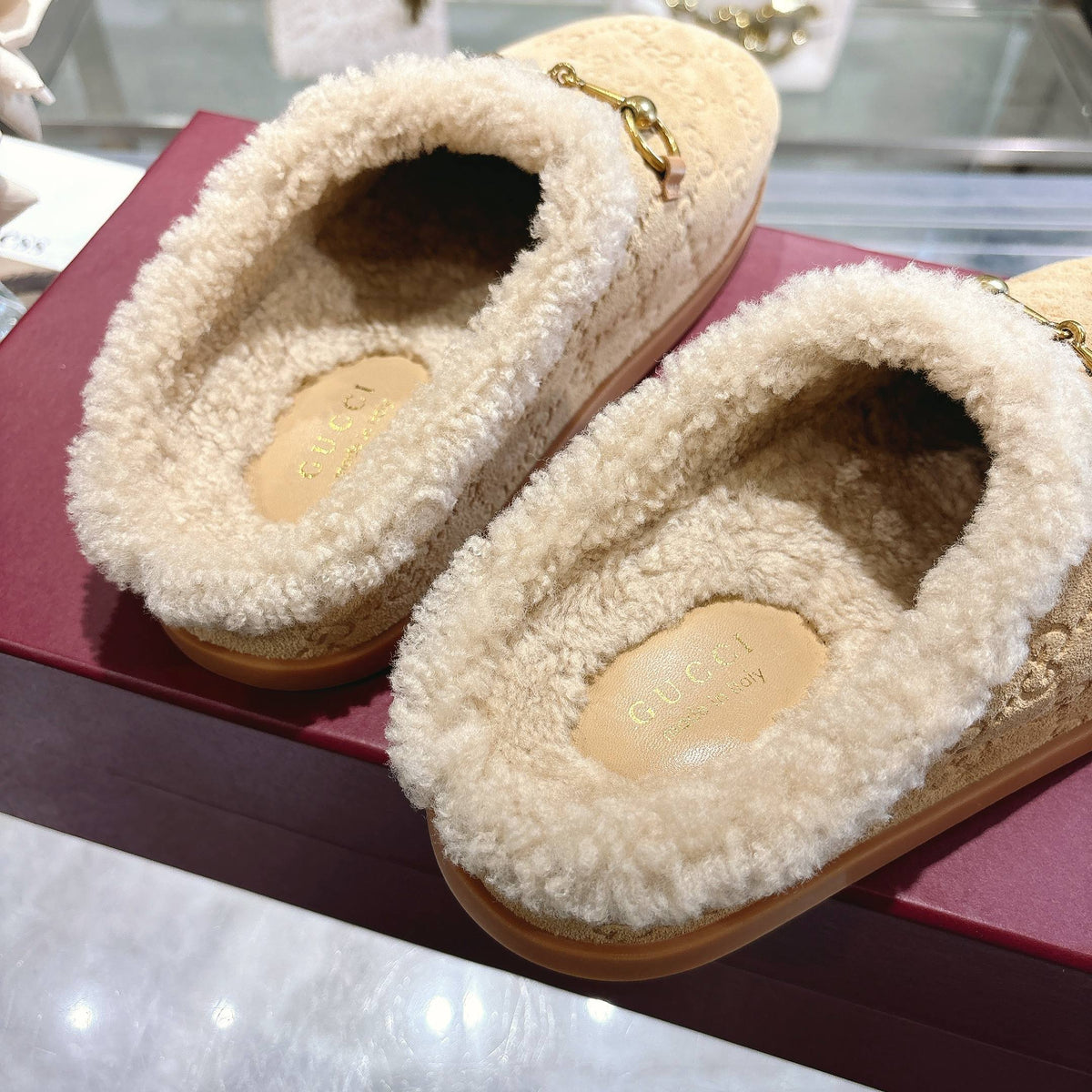 Suede & Shearling Horsebit Mules - Butterscotch