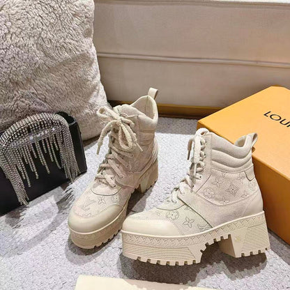 Desert Platform Boots - Beige