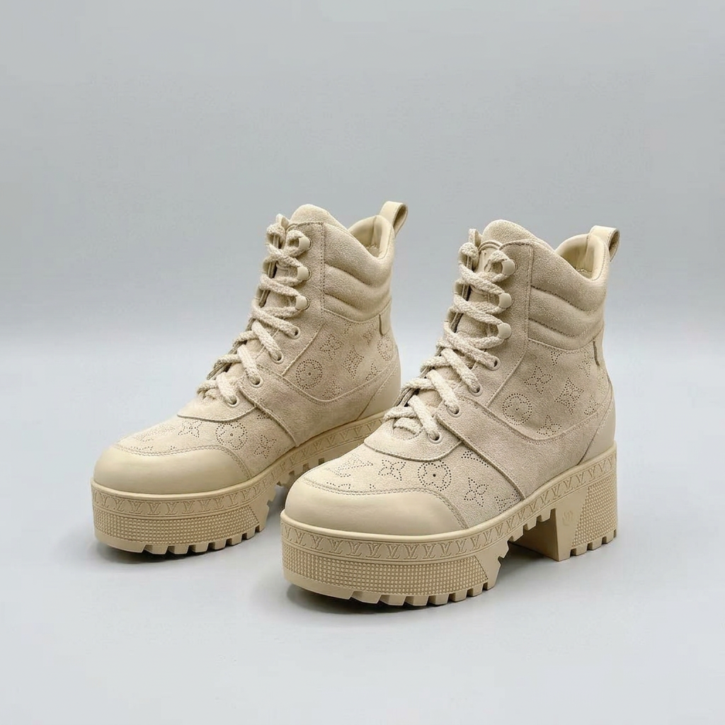 Desert Platform Boots - Beige