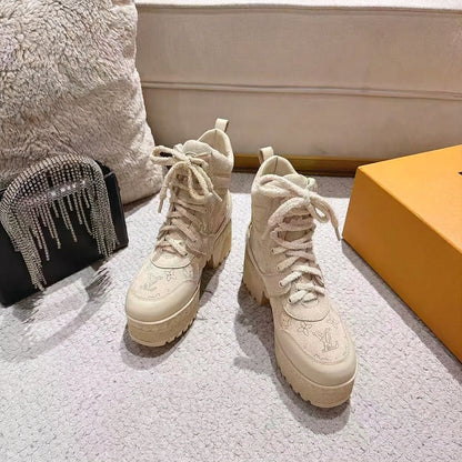 Desert Platform Boots - Beige
