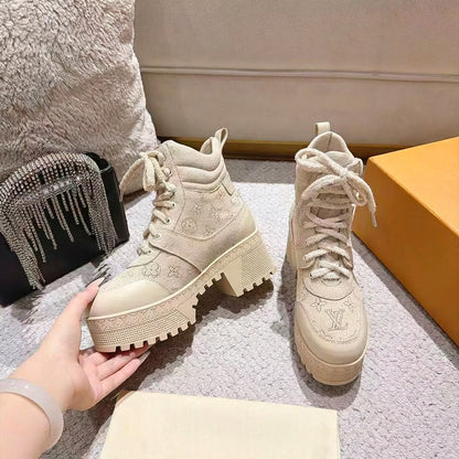 Desert Platform Boots - Beige