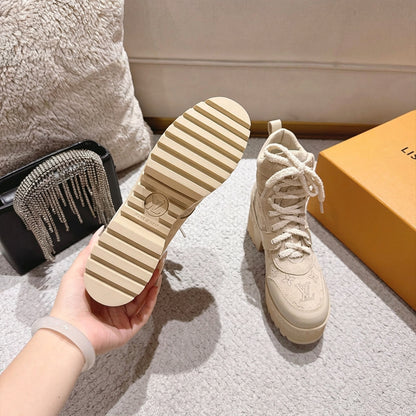 Desert Platform Boots - Beige