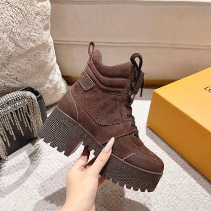 Desert Platform Boots - Dark Brown