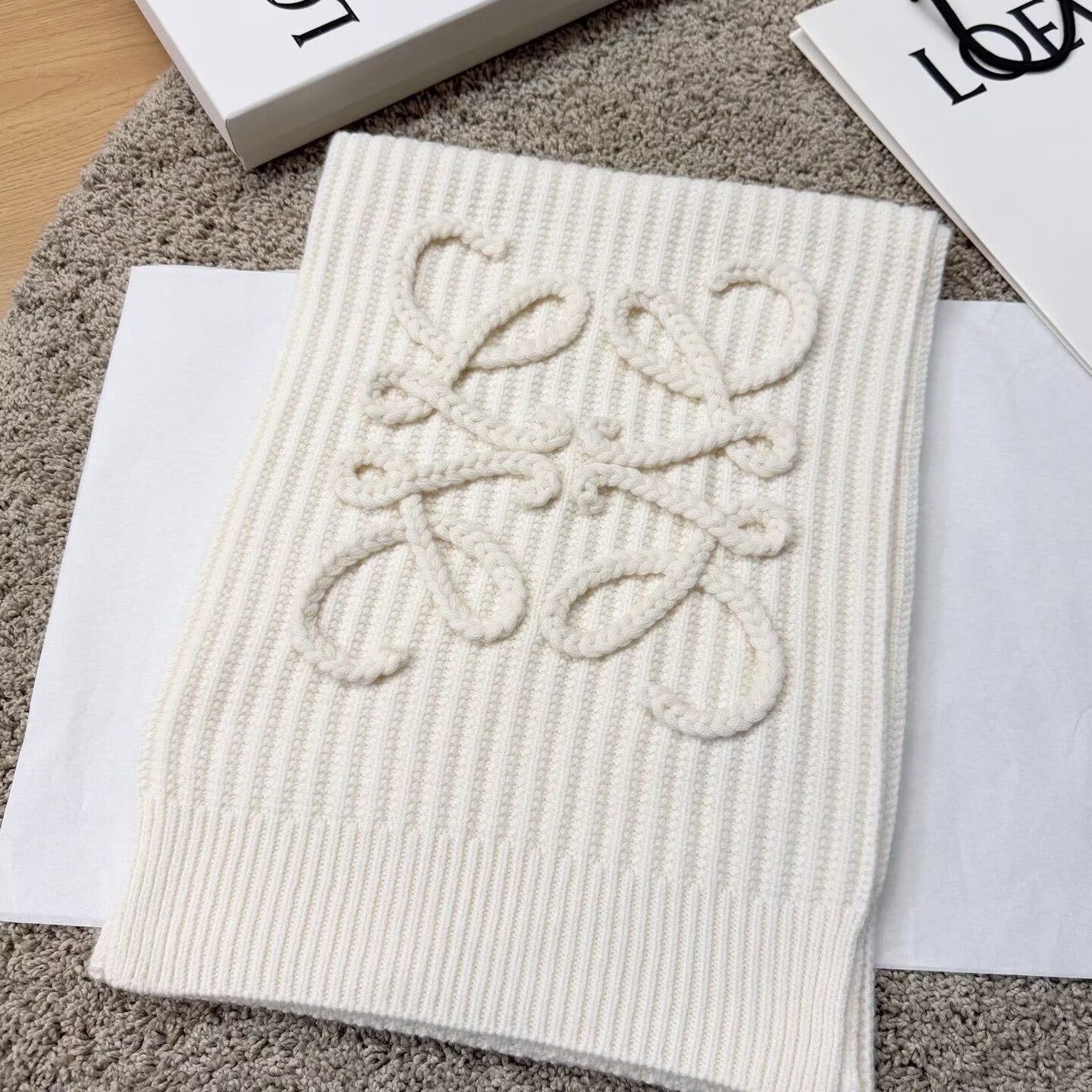 Designer Textured Knit Scarf