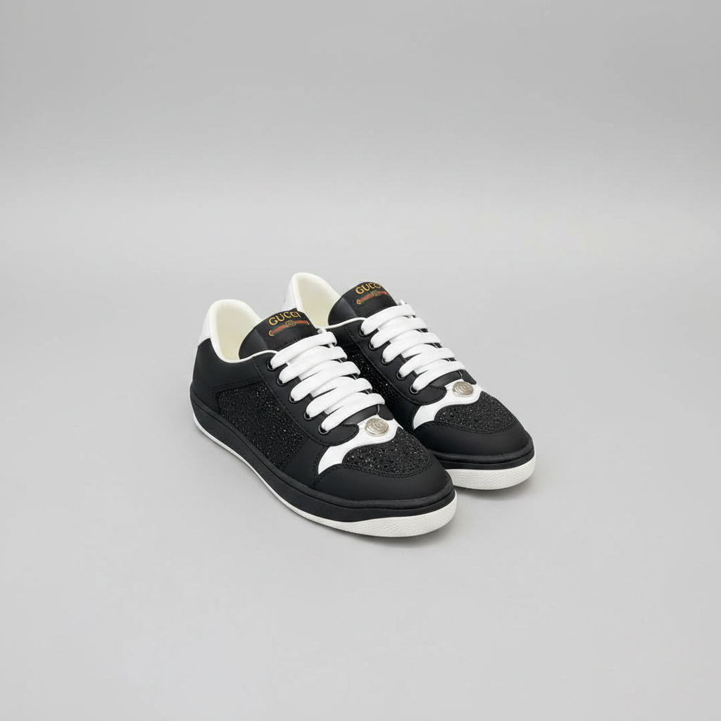 Screener Sneaker with Crystals - Black