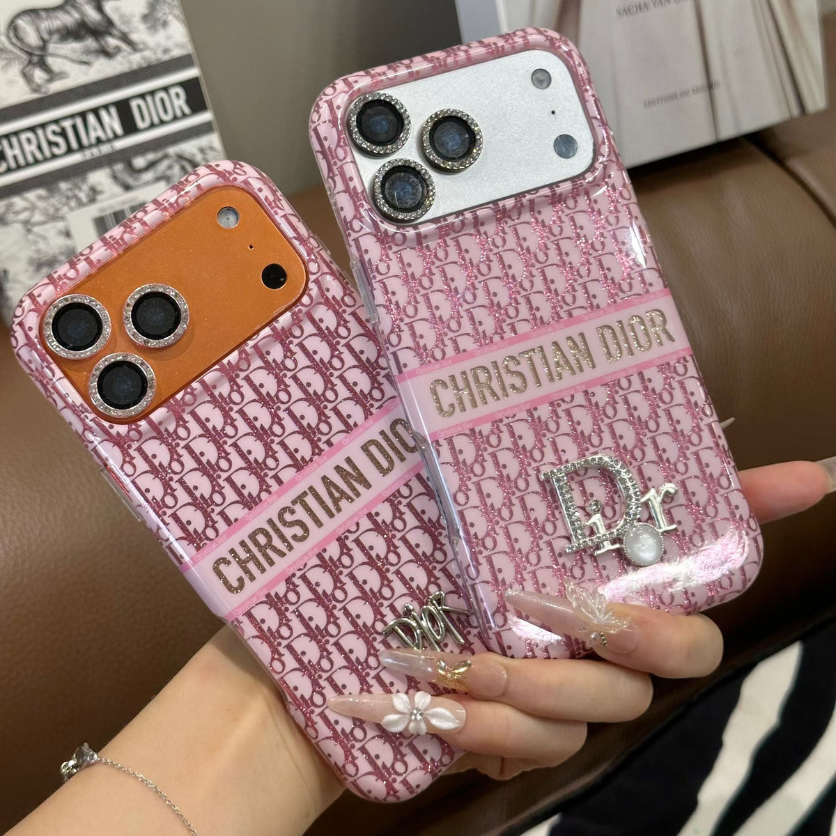 CD Pink Luxury iPhone Case with Logo