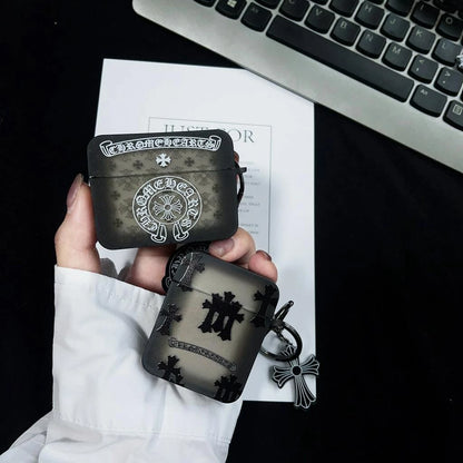 Black Chrome AirPods Case with Charm