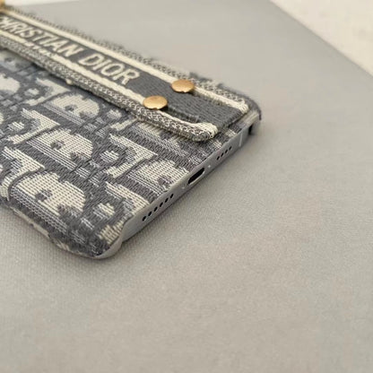 Luxe Monogram Fabric Case with Strap