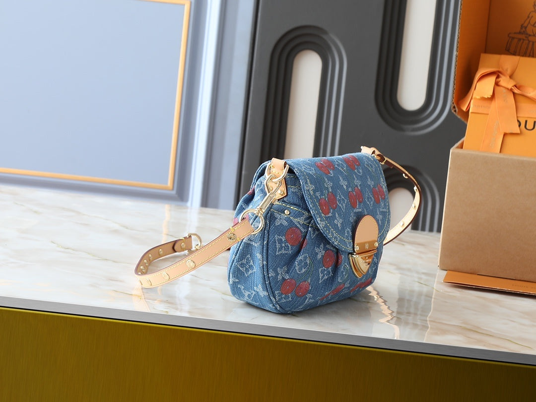 Denim Cherry Sunset Bag