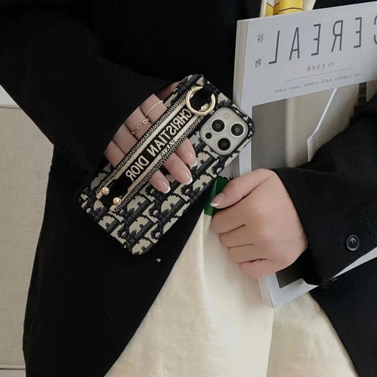 Luxe Monogram Fabric Case with Strap