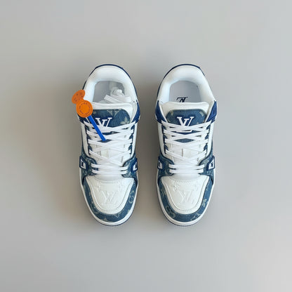 Monogram Denim Skate Sneakers – Blue