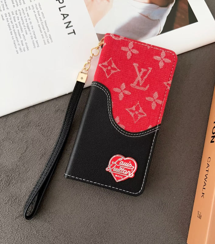 LV Luxury Monogram/Denim iPhone Wallet Case