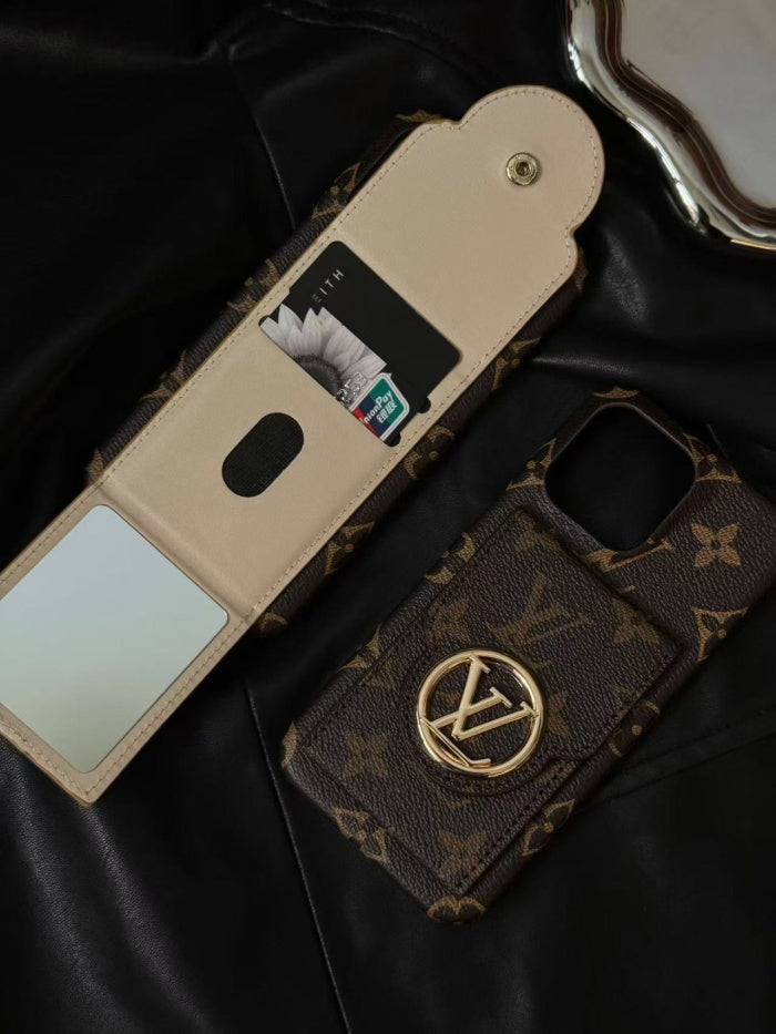 Luxury Designer Monogram Canvas iPhone Case with Card Holder