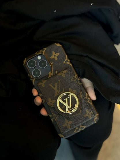 Luxury Designer Monogram Canvas iPhone Case with Card Holder