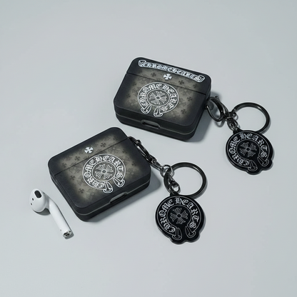 Black Chrome AirPod Case with Charm