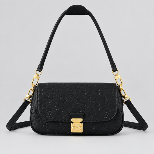 Monogram Soft Black Leather Bag