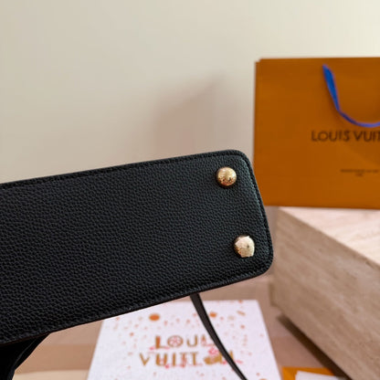 Leather Bag With Gold Silver Charm