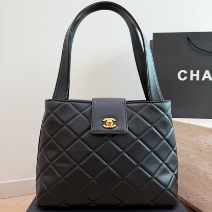 Caviar Leather Diamond Flap Tote