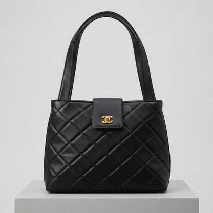 Caviar Leather Diamond Flap Tote